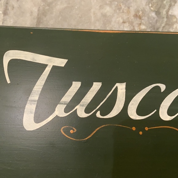 Hand-Painted Green Tuscany Sign - Picture 2 of 6